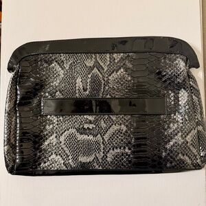 Redken Black Snakeskin Clutch Purse